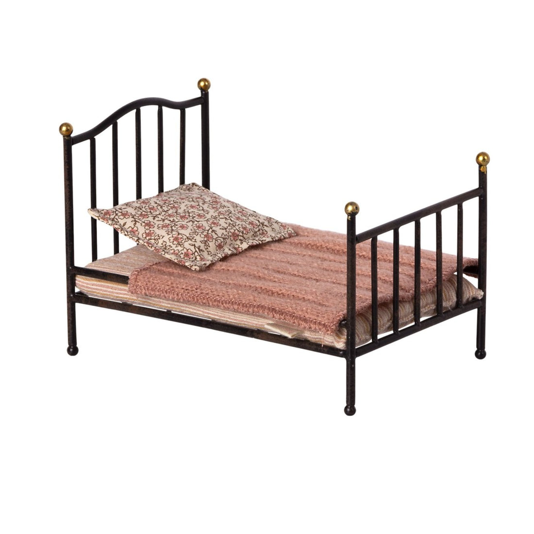 Maileg Vintage Bed, Mouse - Anthracite