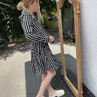 Ava and Lu Black/White Striped Skirt