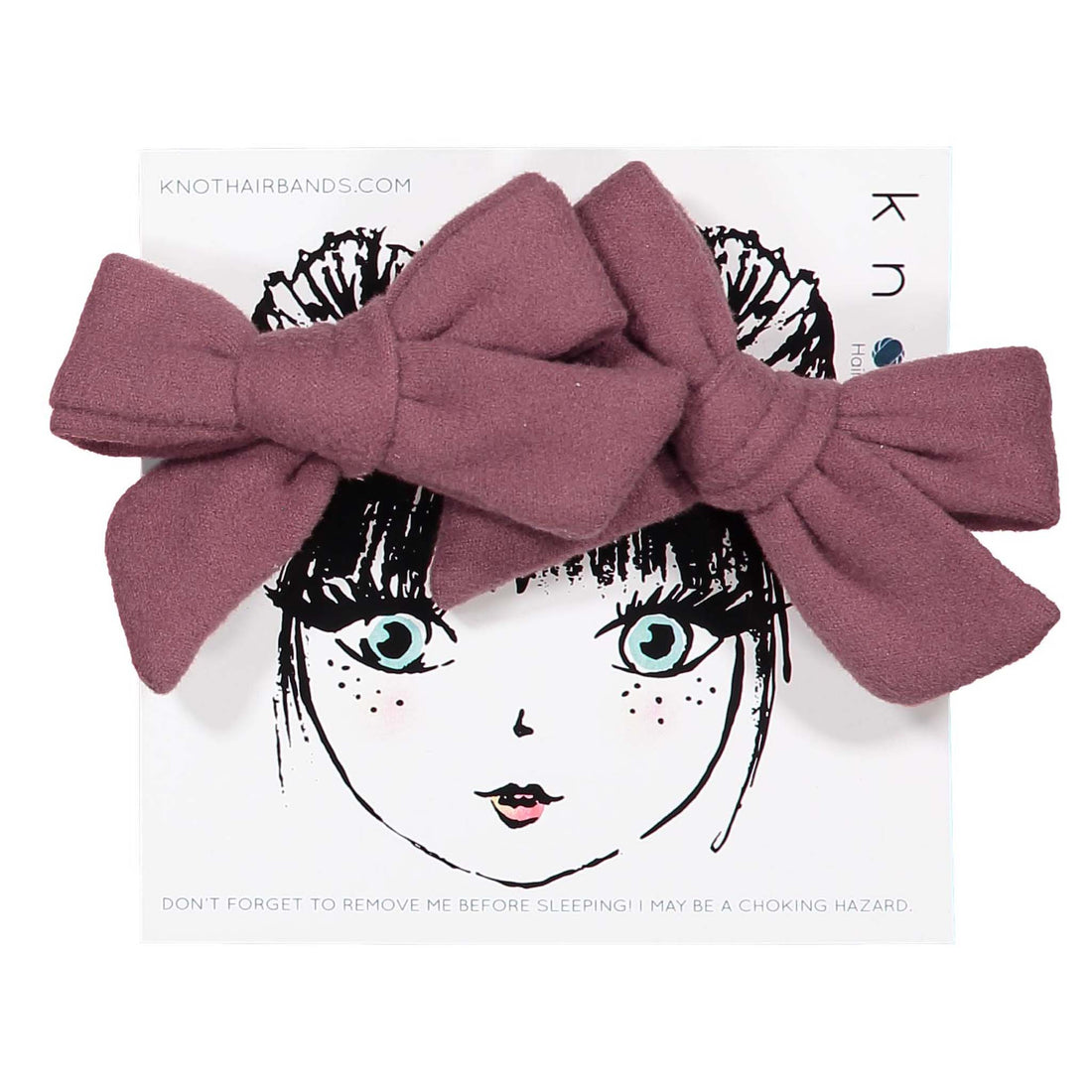 Knot Hairbands Felt Mini Bow Set // Plum