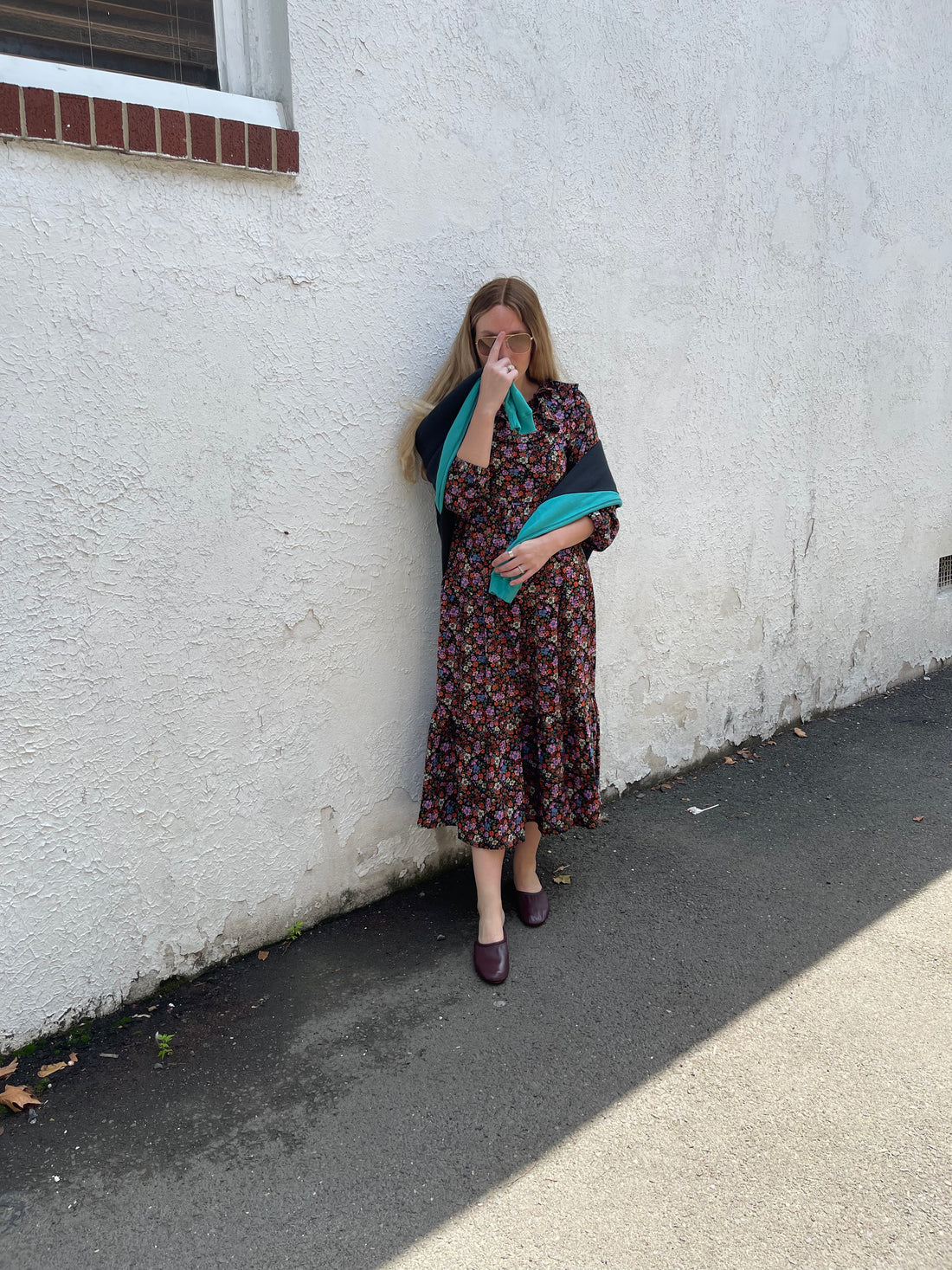 Ava and Lu Multi Floral Bib Collared Dress