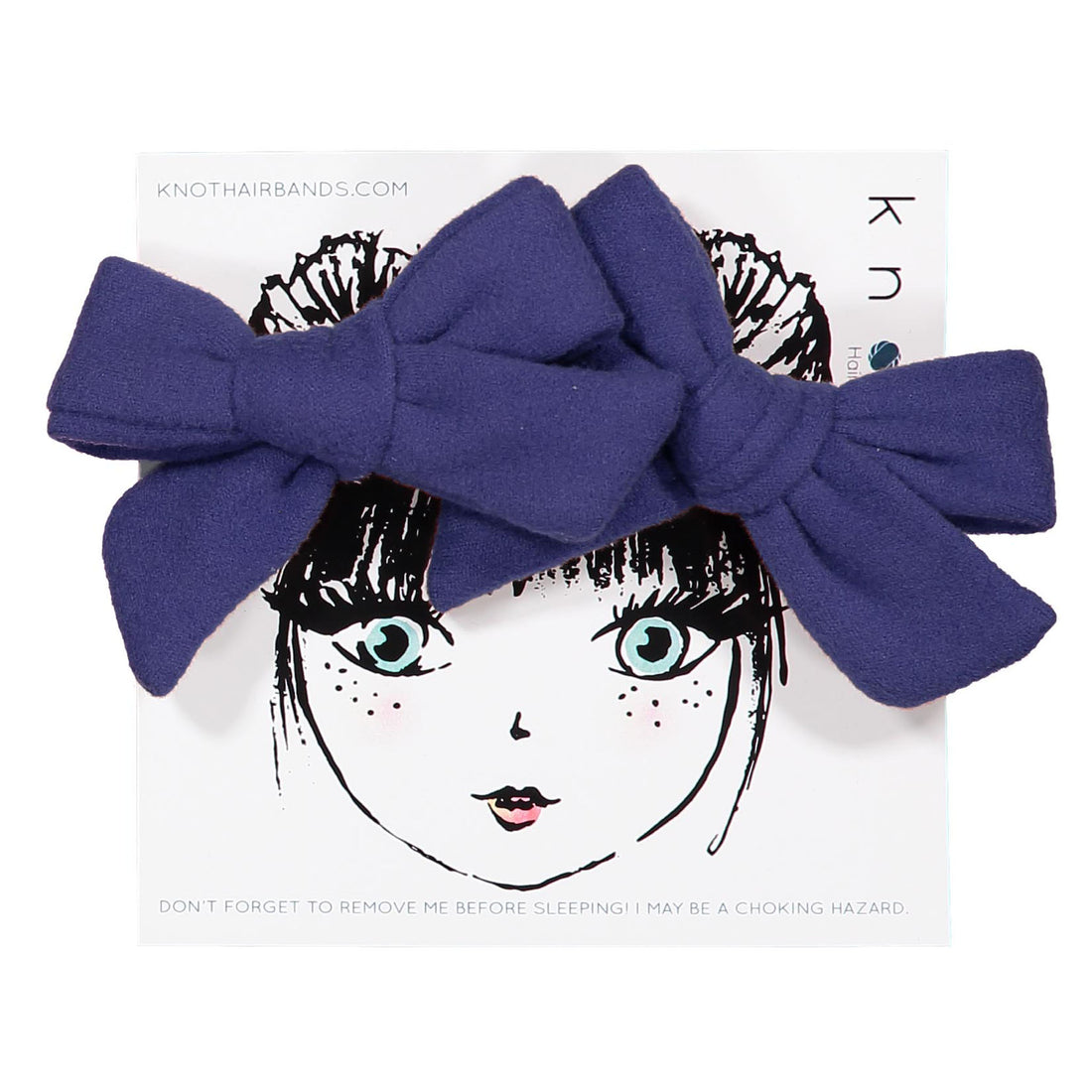 Knot Hairbands Felt Mini Bow Set // Cobalt