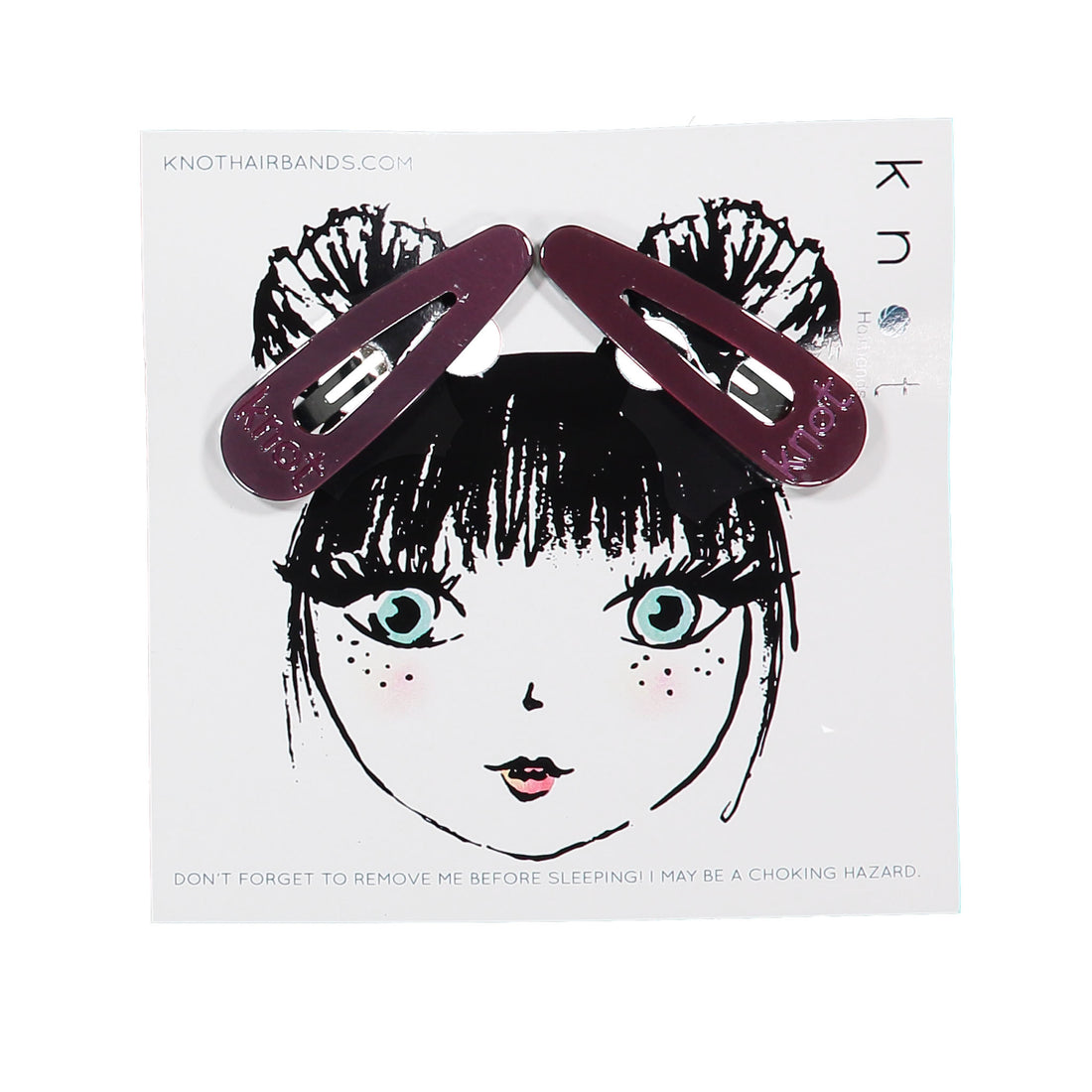 Knot Hairbands Knot Signature Clip Set // Plum