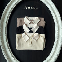 Aosta Waffle Collar Tee - Ivory-Bread