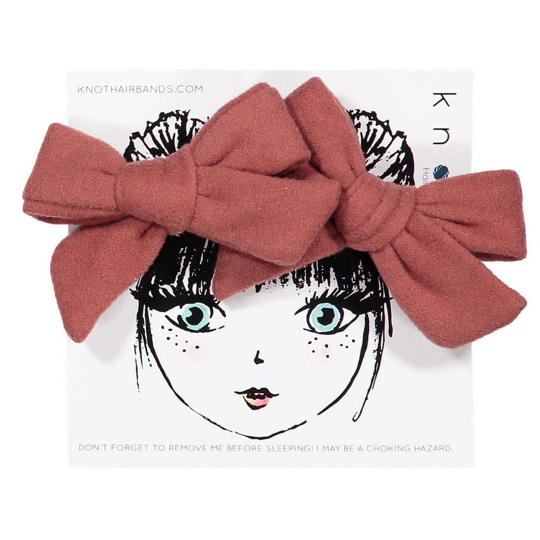 Knot Hairbands Felt Mini Bow Set // Rose