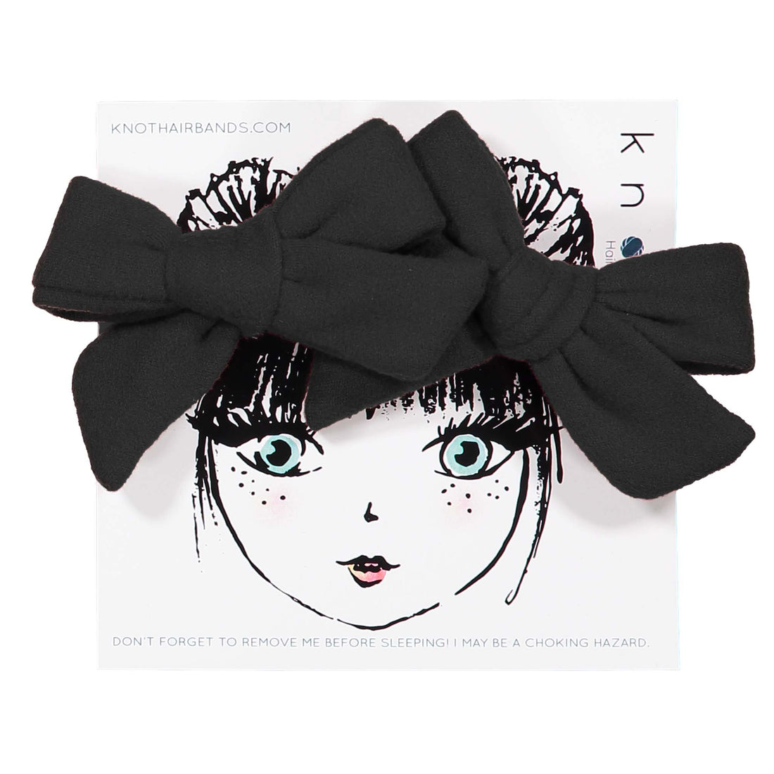 Knot Hairbands Felt Mini Bow Set // Black