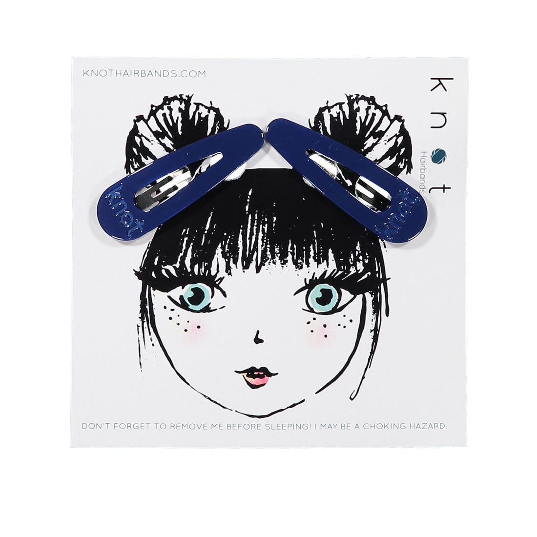 Knot Hairbands Knot Signature Clip Set // Cobalt