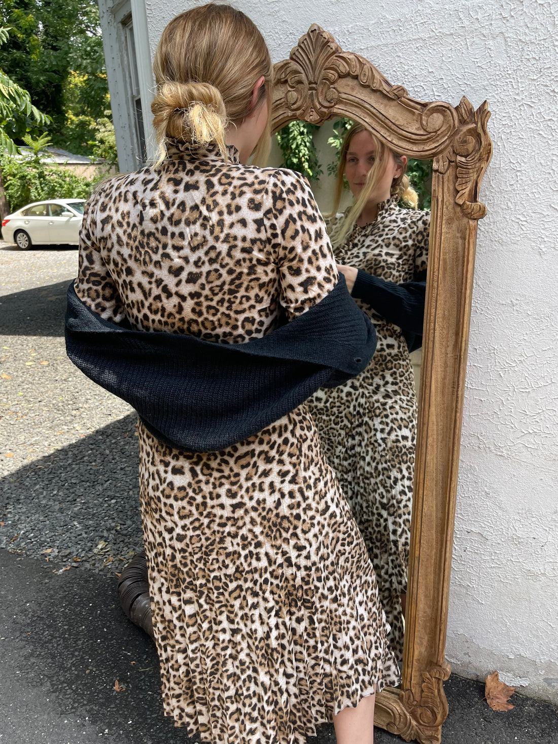 Ava and Lu Leopard Ruffle Trim Blouse