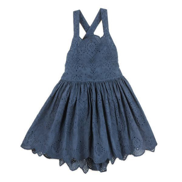Marlo Navy Broidery Anglais Maxi Dress