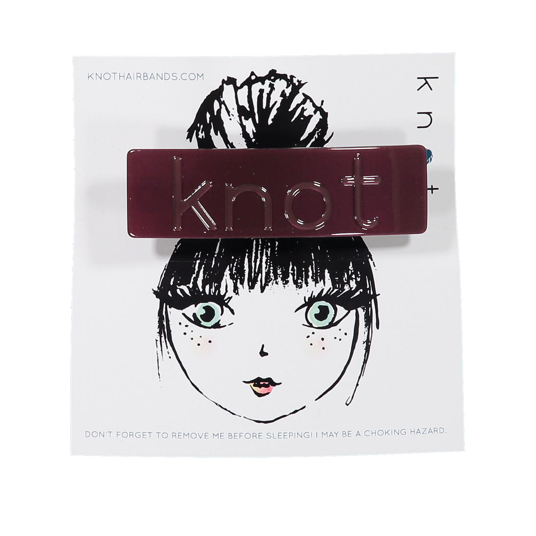 Knot Hairbands Knot Signature Barrette // Plum