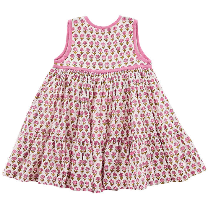 Pink Chicken Pink Floral Block Print Jade Dress