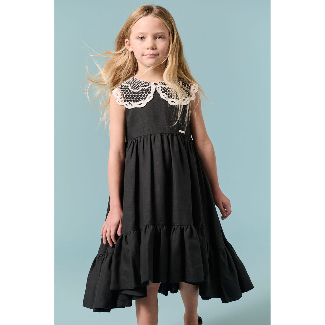 Jessie and James dresses Jessie and James Black Linen Billie Dress