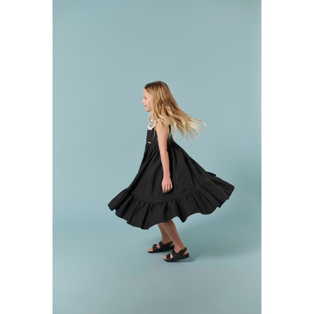 Jessie and James dresses Jessie and James Black Linen Billie Dress