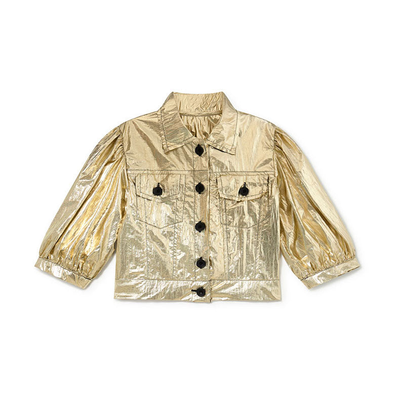 Little Creative Factory Gold Hula Puff Sleeve Jacket