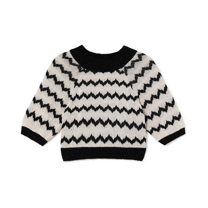 Little Creative Factory Black Wavy Knit Sweater