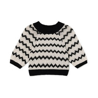 Little Creative Factory Black Wavy Knit Sweater