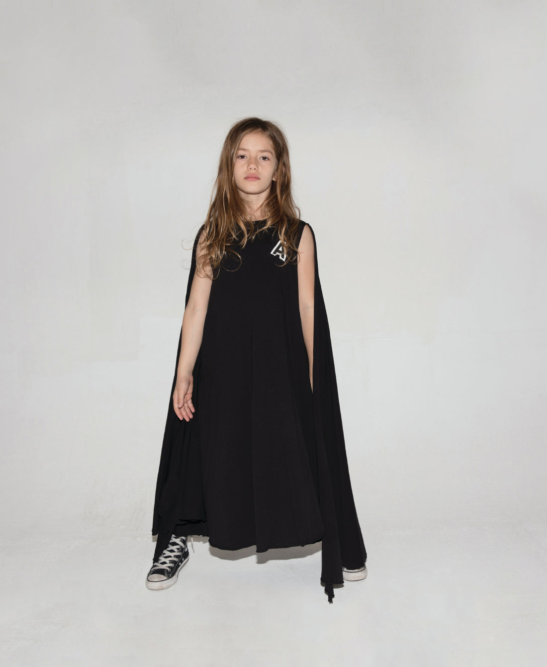 NUNUNU Black Cape Dress