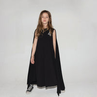 NUNUNU Black Cape Dress