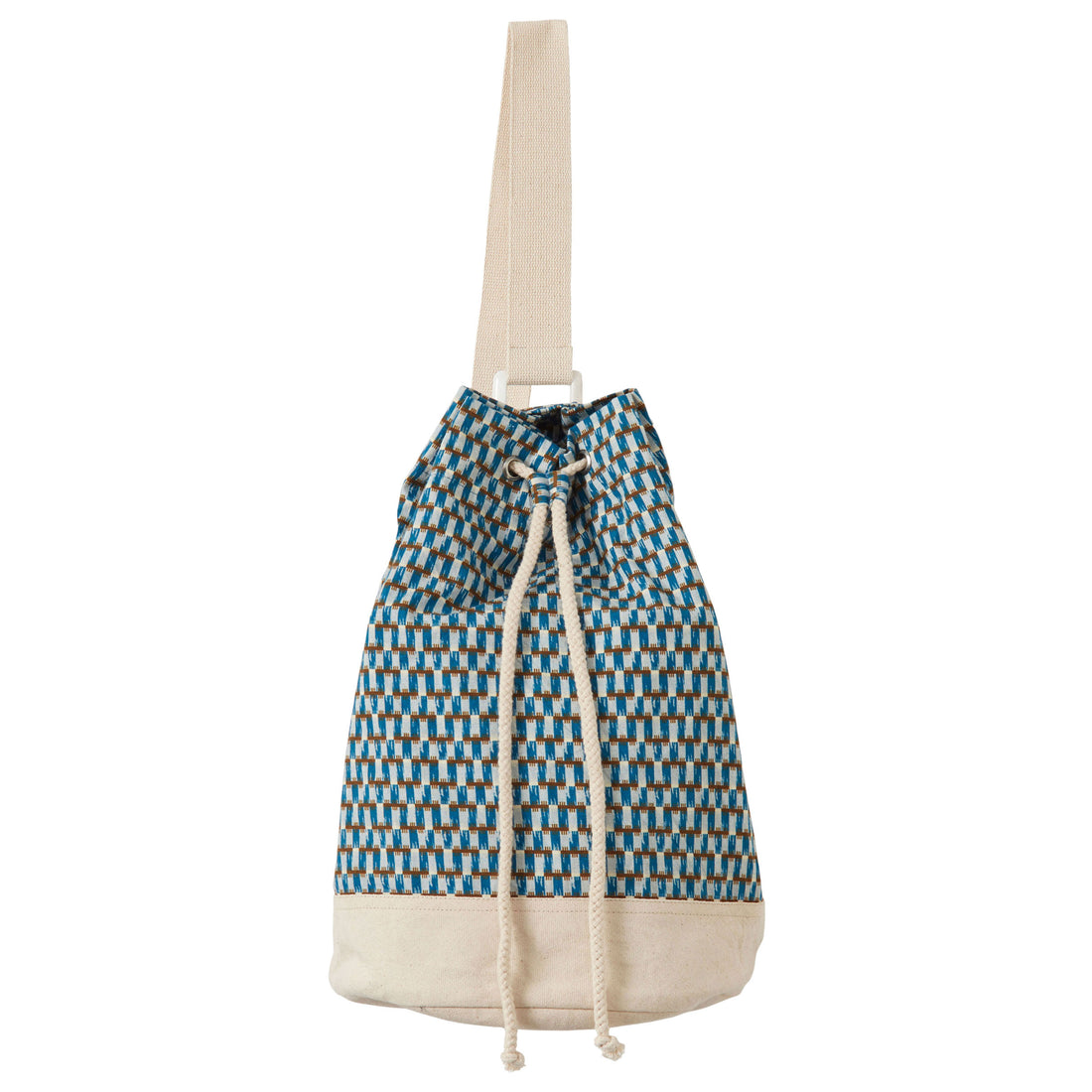 Caramel  Blue Geo Print Kalimeris Duffle