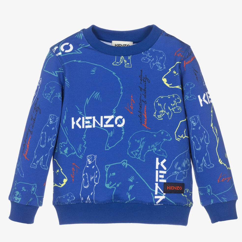 Kenzo Blue Animals Allover Sweatshirt