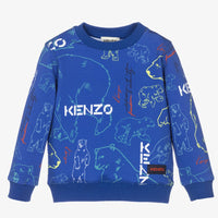 Kenzo Blue Animals Allover Sweatshirt