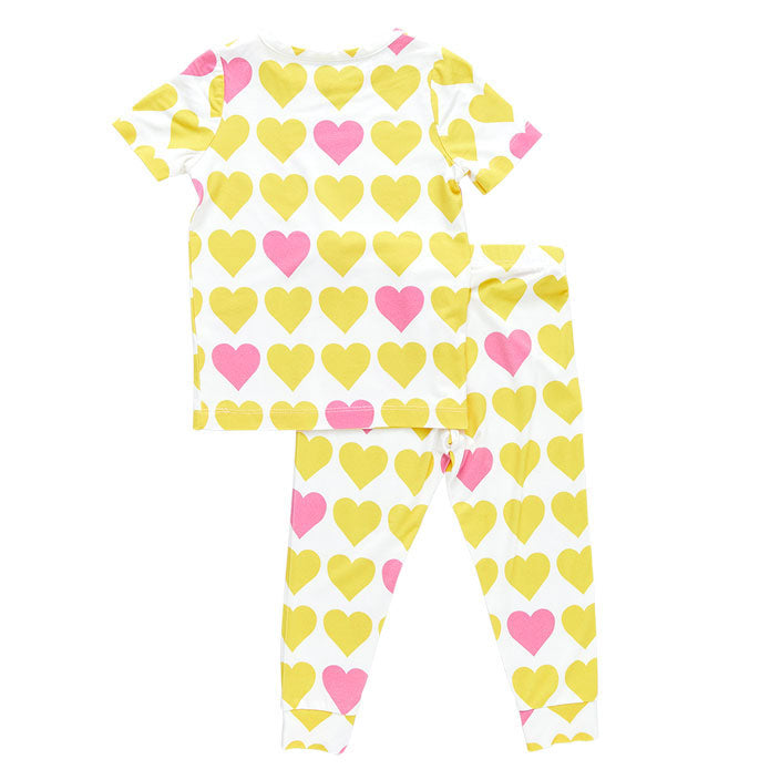 Pink Chicken Bamboo Pj Set - Lemon Hearts