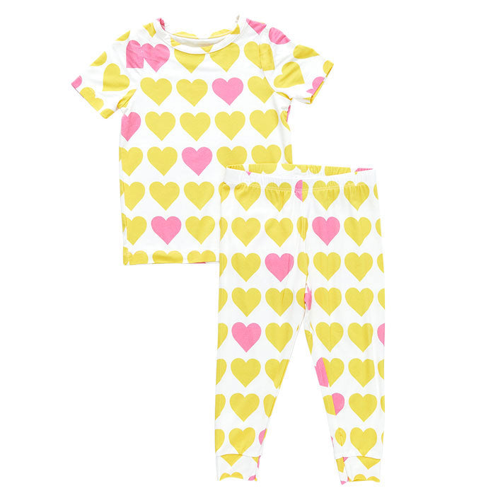Pink Chicken Bamboo Pj Set - Lemon Hearts