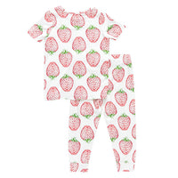 Pink Chicken Bamboo Pj Set - Strawberries