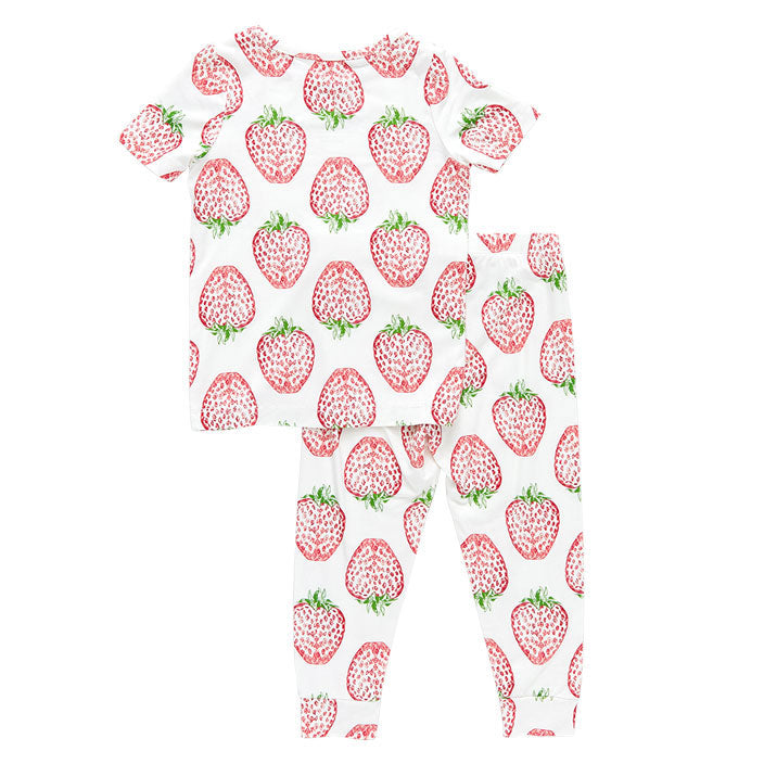 Pink Chicken Bamboo Pj Set - Strawberries
