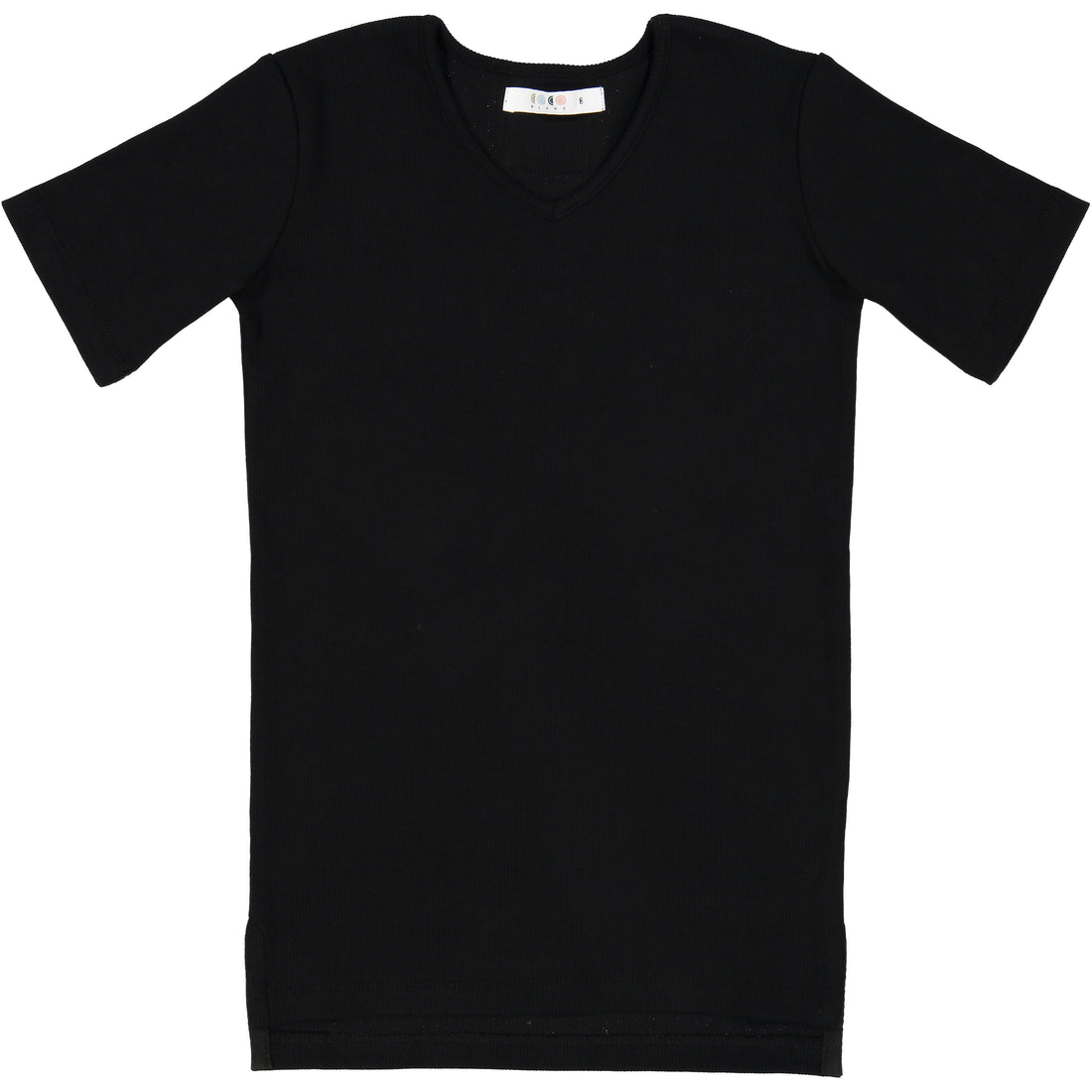 Coco Blanc Black V-neck Ribbed Tee