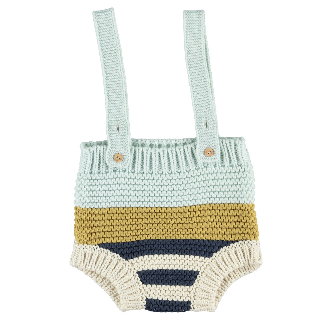 Piupiuchick Blue/Mustard Stripes Knit Shorties