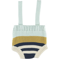 Piupiuchick Blue/Mustard Stripes Knit Shorties