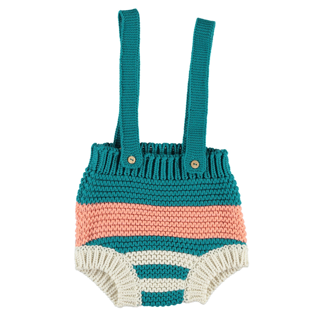 Piupiuchick Emerald/Coral Stripes Knit Shorties