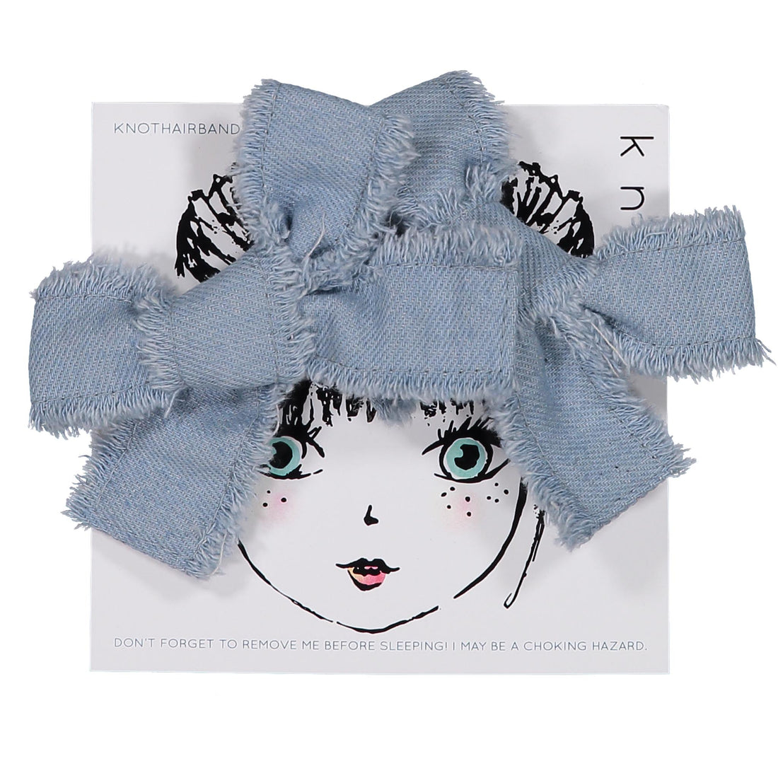 Knot Hairbands accessories OS Knot Hairbands Frosted Denim Mini Bow Clip Set
