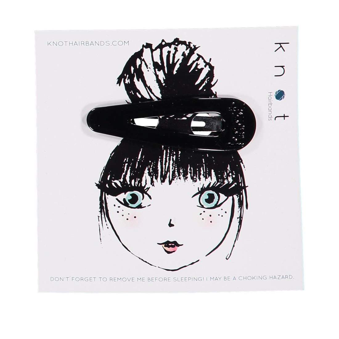 Knot Hairbands accessories OS Knot Hairbands Gemstone Jumbo Snap Clip // Black