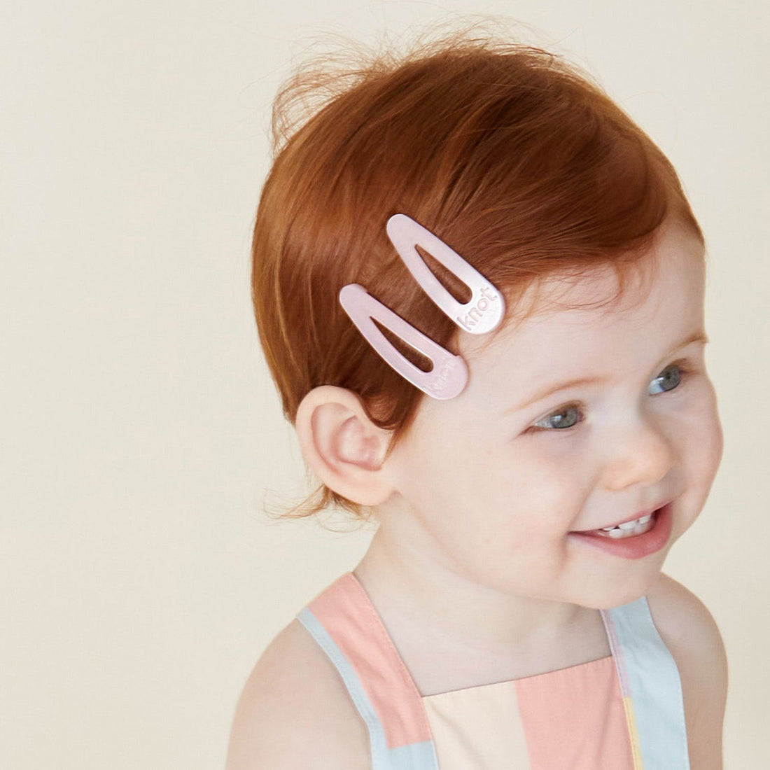Knot Hairbands accessories OS Knot Hairbands Gemstone  Snap Clip Set // Peach Pink