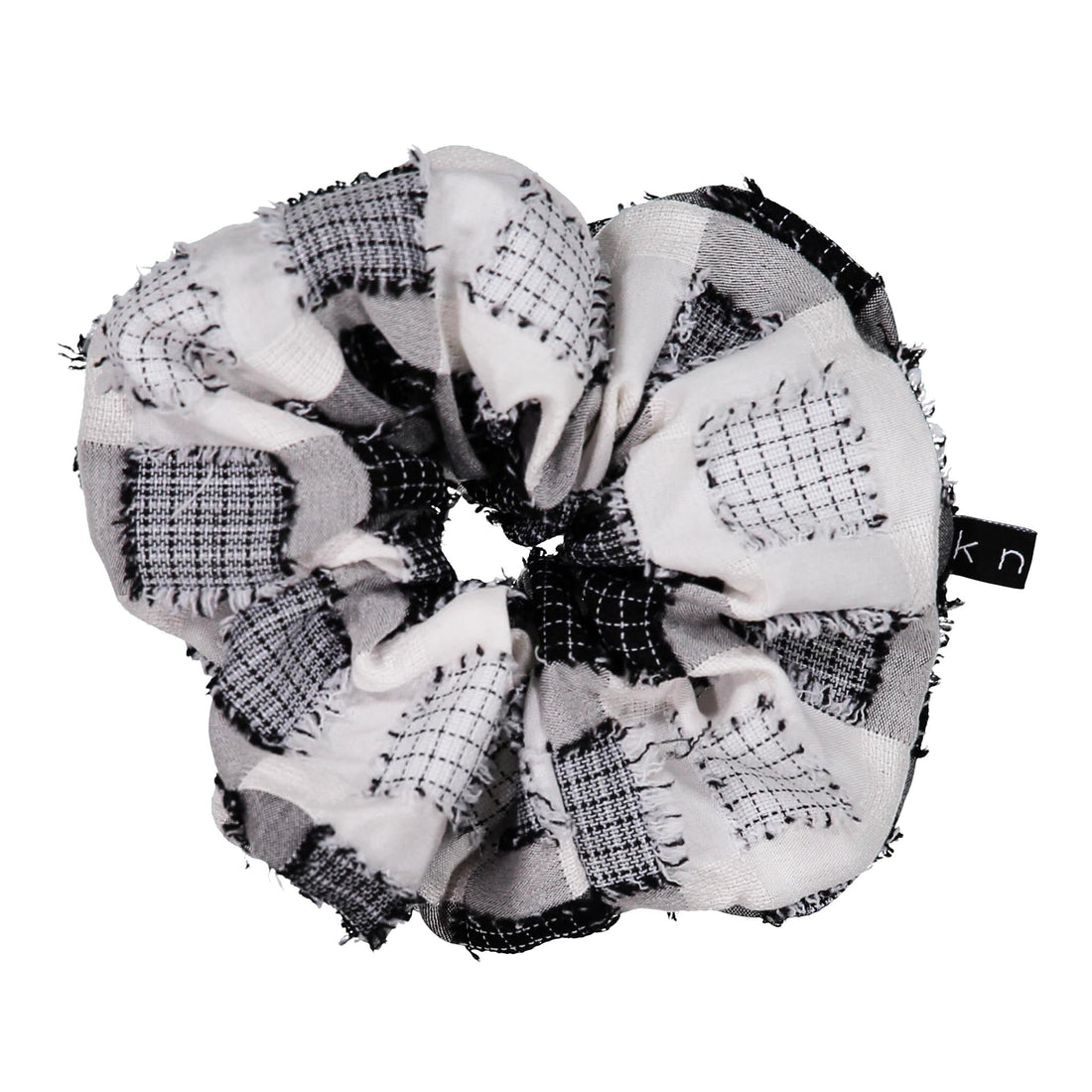 Knot Hairbands accessories OS Knot Hairbands Pixie Plaid Scrunchie // Black Mix