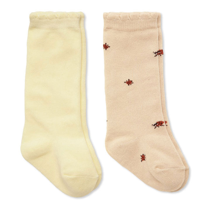 Konges Slojd accessories Konges Slojd Smoke Gray 2-Pack Jacquard Knee Socks