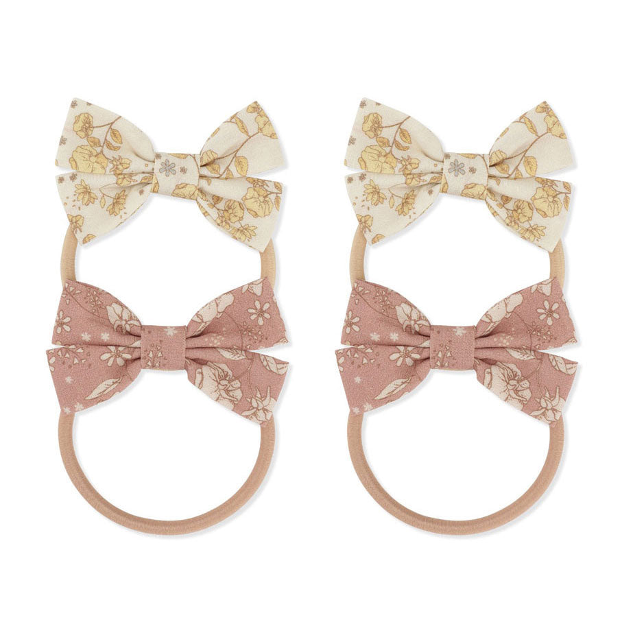 Konges Slojd accessories OS Konges Slojd Blossom Rouge/Petit Soleil 4 Pack Hair Elastics Bow