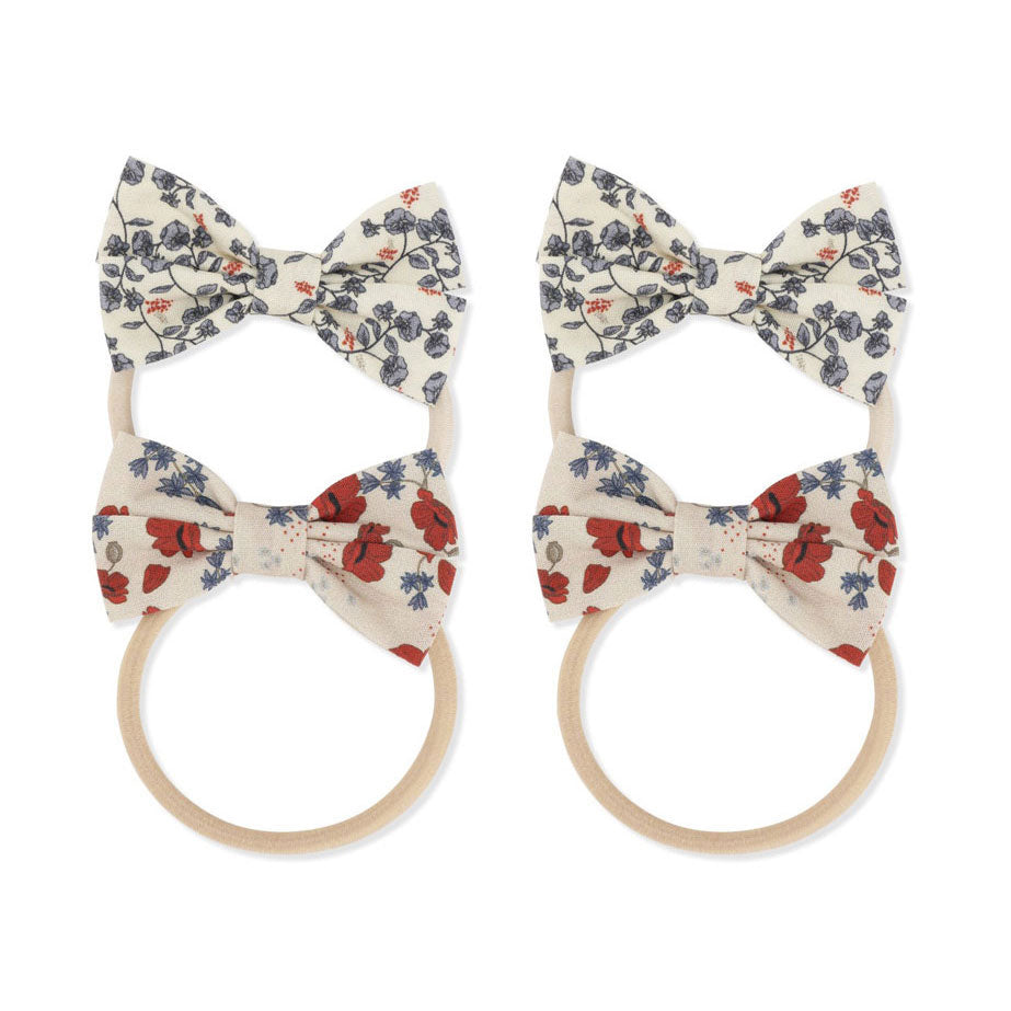 Konges Slojd accessories OS Konges Slojd Espalier Petit/Poppy Lille 4 Pack Hair Elastics Bow