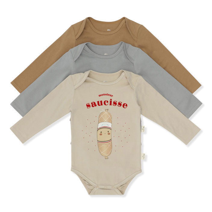 Konges Slojd bodysuits Konges Slojd Cue Saucisse Pack 3-Pack Cue Body