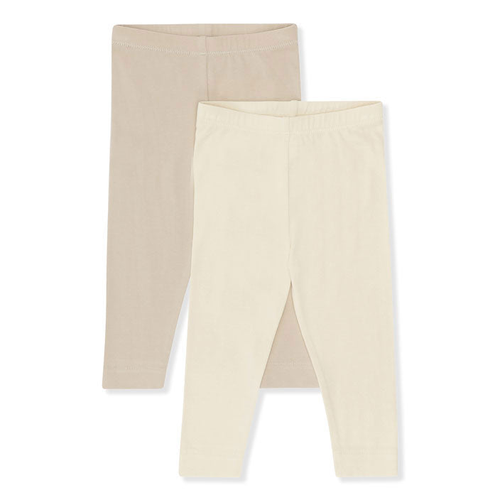 Konges Slojd bottoms Konges Slojd Oxford Tan 2 Pack Basic Leggings