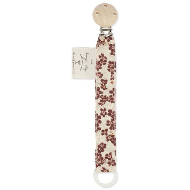 Konges Slojd Winter Leaves Dark Red Pacifier Strap