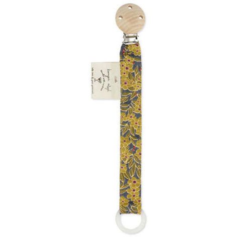 Konges Slojd Winter Leaves Mustard Pacifier Strap