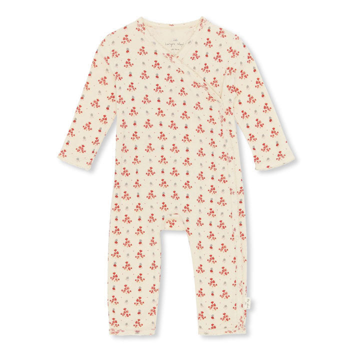 Konges Slojd rompers Konges Slojd Vintage Floral Red Classic Newborn Onesie