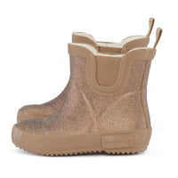 Konges Slojd shoes Konges Slojd Dark Brown Welly Rubber Boots Glitter