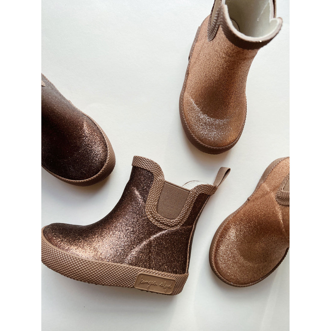 Konges Slojd shoes Konges Slojd Dark Brown Welly Rubber Boots Glitter
