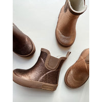 Konges Slojd shoes Konges Slojd Dark Brown Welly Rubber Boots Glitter
