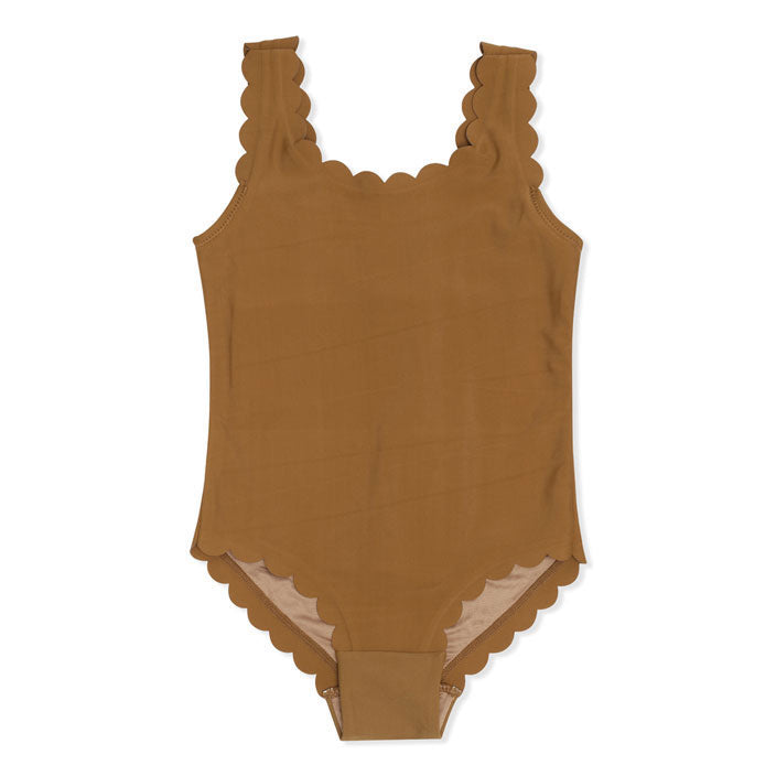 Konges Slojd swim Konges Slojd Bronze Brown Scallop Swimsuit