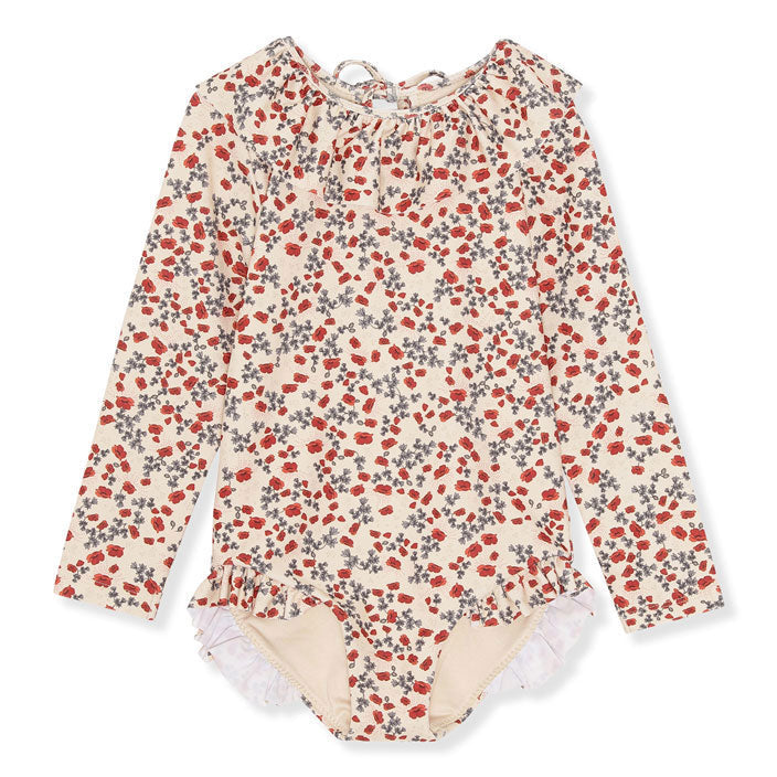 Konges Slojd swim Konges Slojd Poppy Manuca Ls Frill Swimsuit