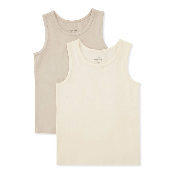 Konges Slojd tees Konges Slojd Oxford Tan 2 Pack Basic Tank Top